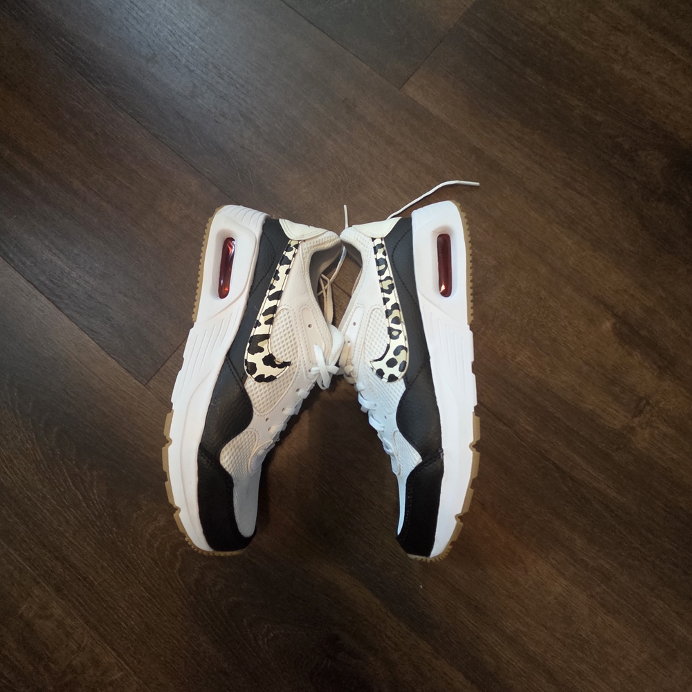 Nike Air Max White and Black Leopard Sneakers - Picture 3 of 6
